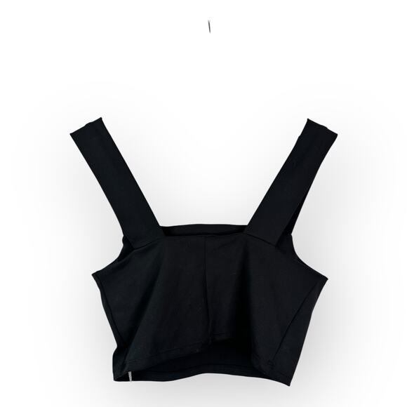 Barre3 Womens size Small Cropped Tank Sports Bra Black Workout Yoga - Picture 2 of 4